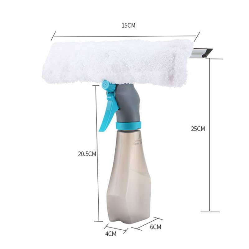 Double-Sided Spray Glass Wiper with Squeegee Head