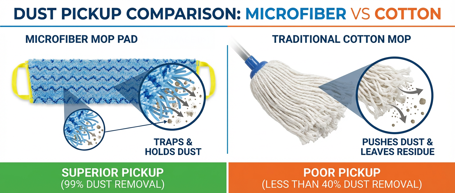 dust pickup comparison (microfiber vs cotton)