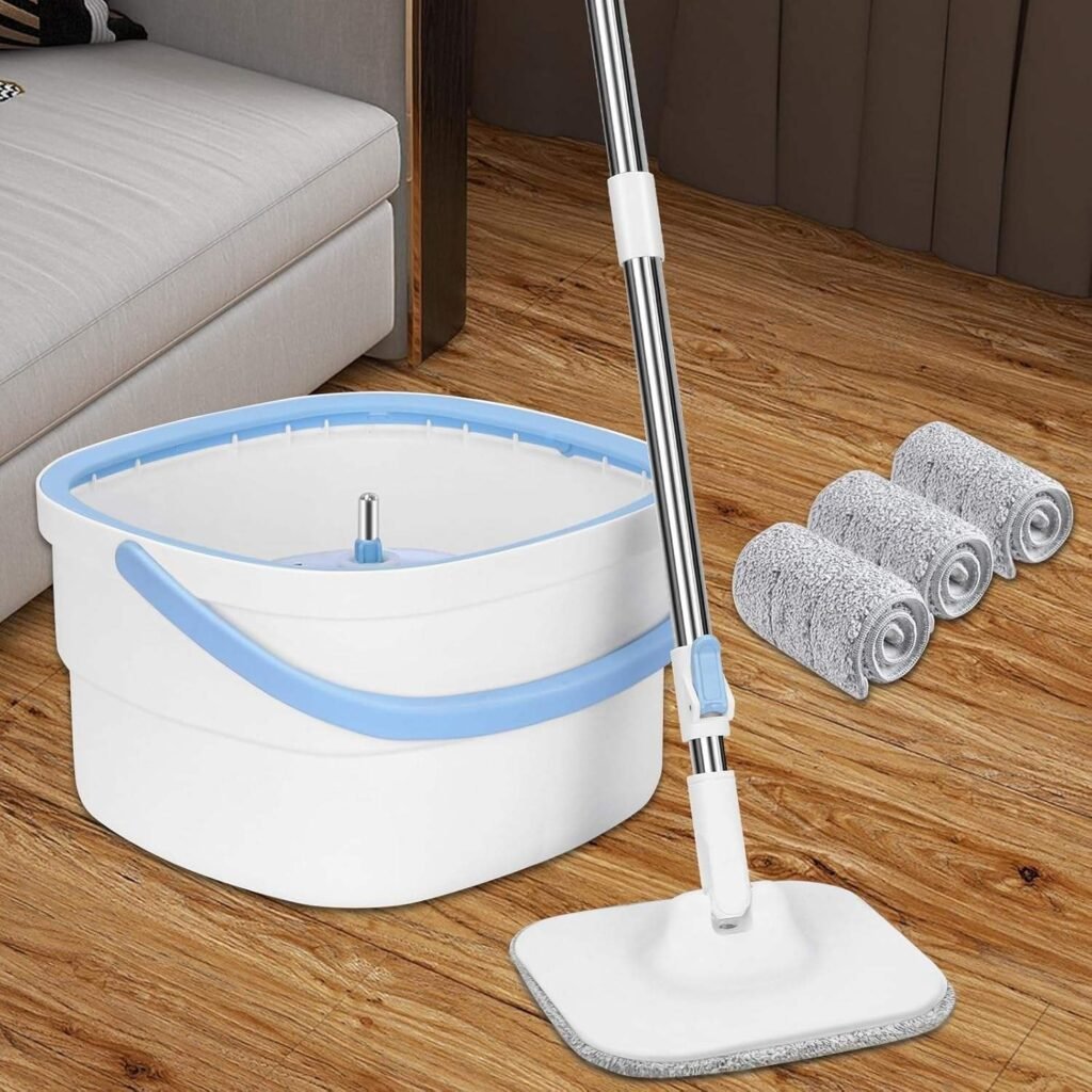 22 cm Square Spin Mop with Three Pads