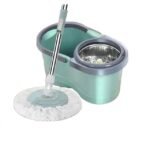 Hand-Press Spin Mop with Bottom-Drain Bucket