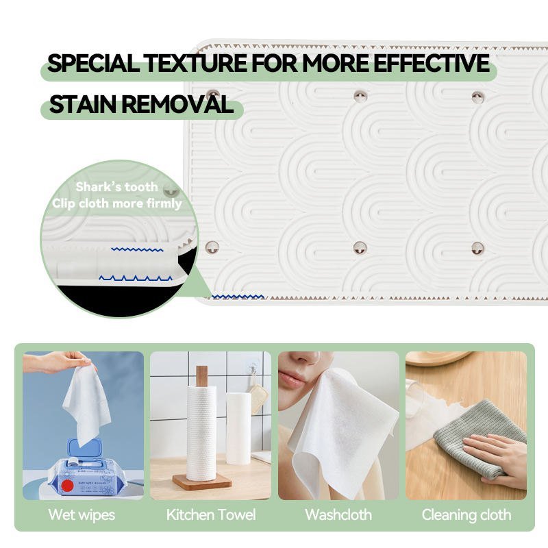 Serrated clamp edge of the cloth wiper and the wipes and towels it holds