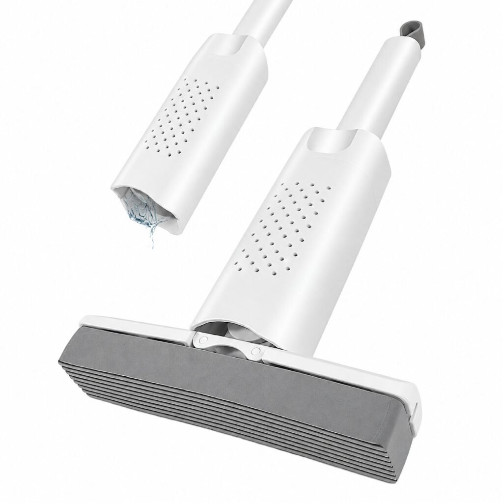 Handheld Mini Squeeze Sponge Mop, 4 Heads