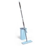 Light Blue Flat Mop and Wash-Dry Bucket Set