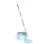 Round Flat Spin Mop with Scraper Bucket