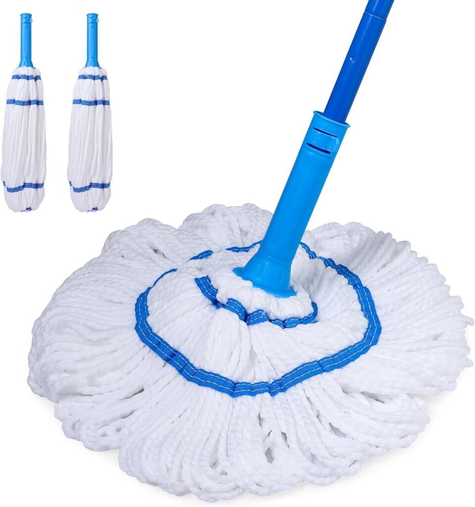 Self-Wringing Twist Mop with Scrubbing Pad