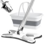X-Shape Self-Wringing Flat Mop with Folding Bucket