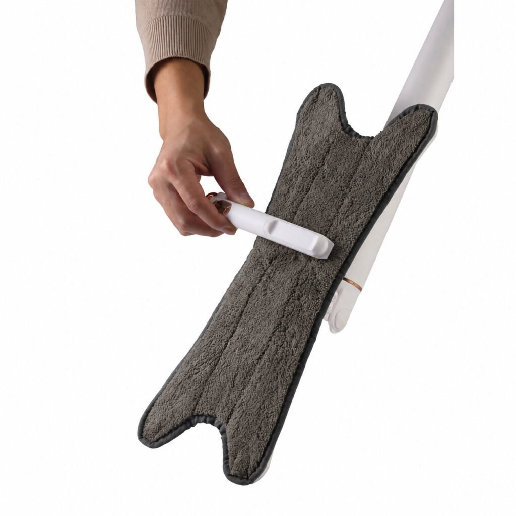 X-Shaped Flat Mop with Push-Button Pad Release